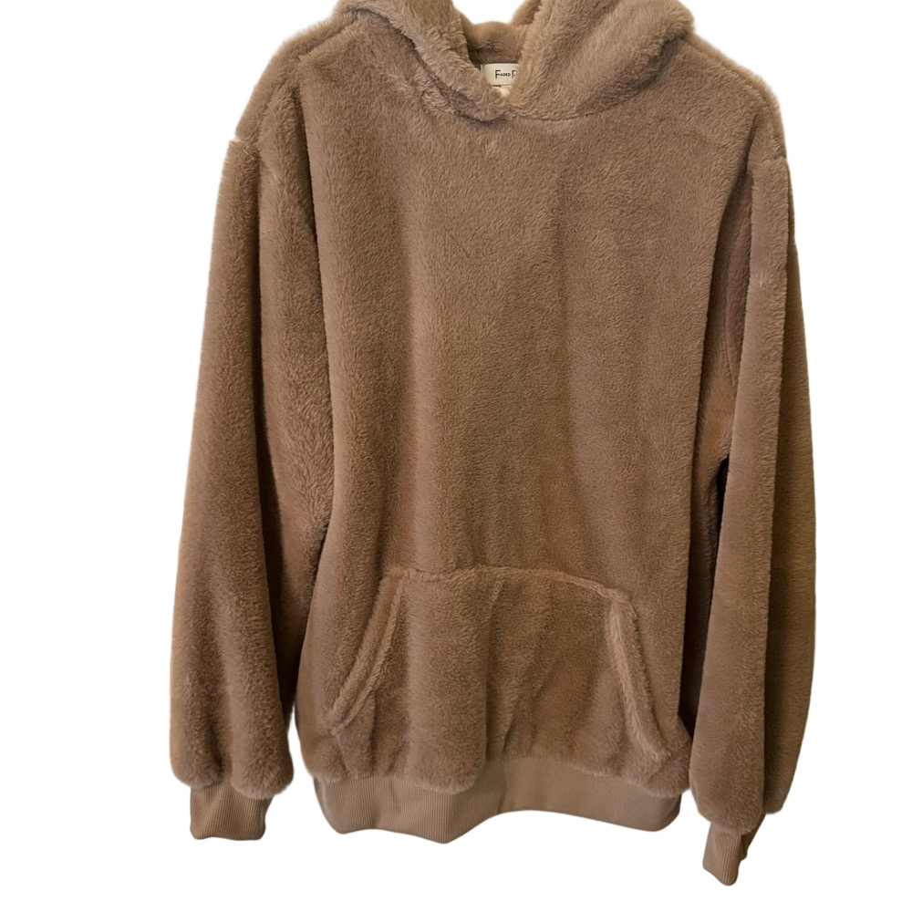 Cozy Tan Fleece Hoodie NWOT